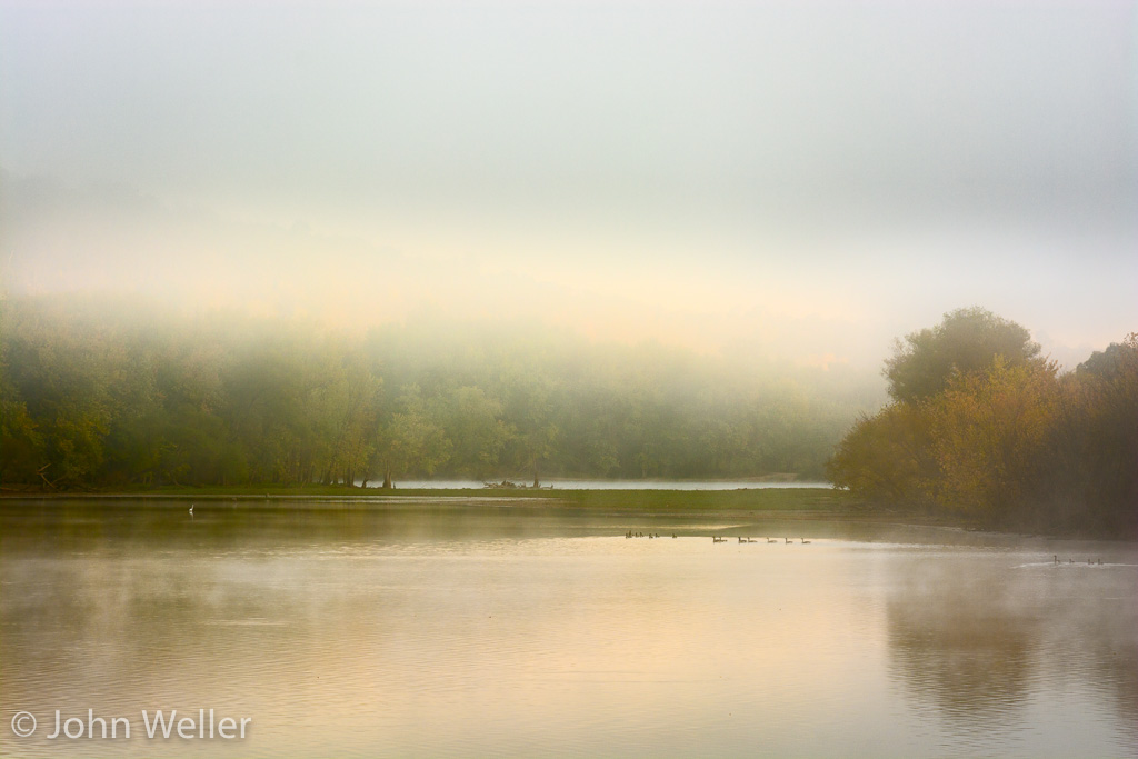 A foggy morning at the Oxbow Nature Conservancy.