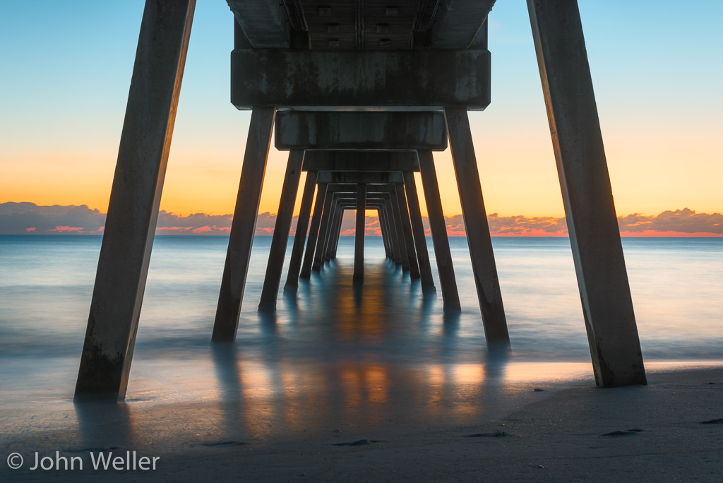 Pier in Vero Beach, Florida at dawn.