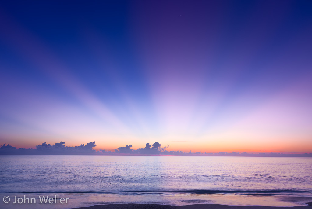 Signs of the sun below the horizon in Vero Beach, Florida.
